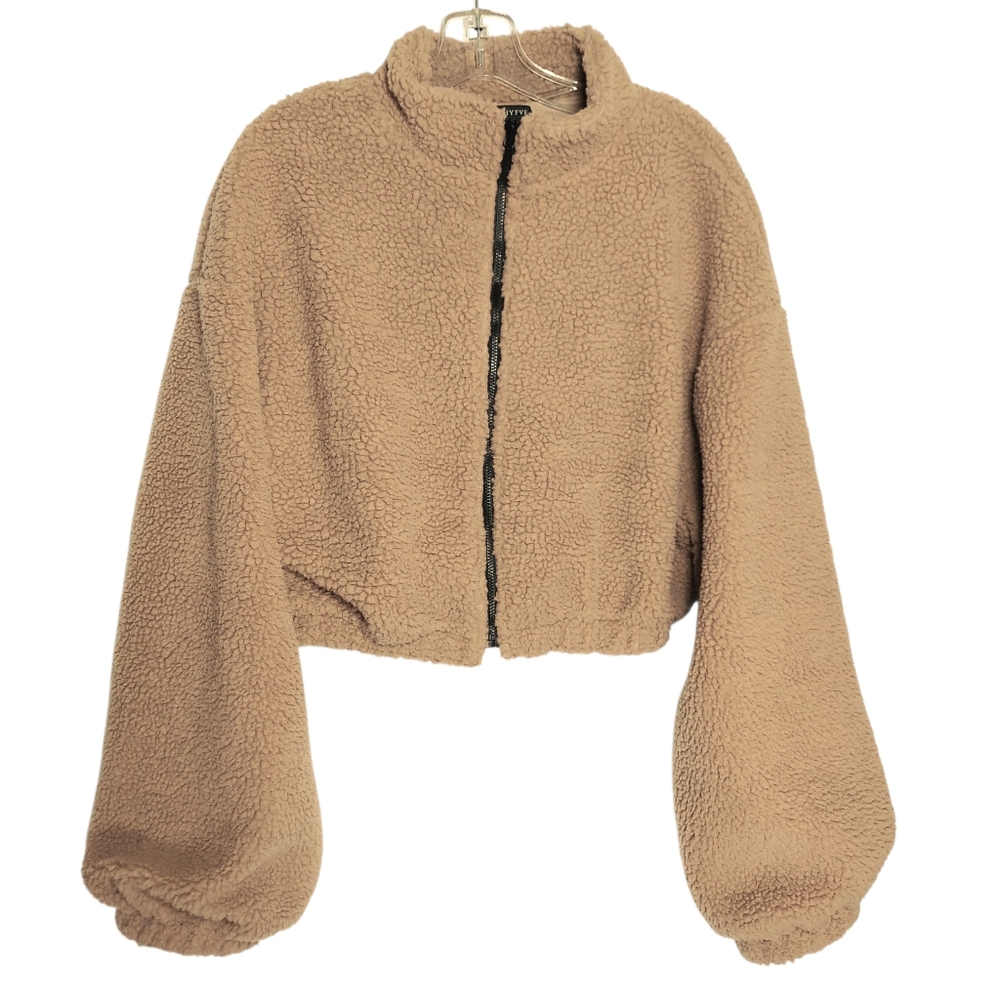 Cozy Tan Hyfve Teddy Crop Jacket